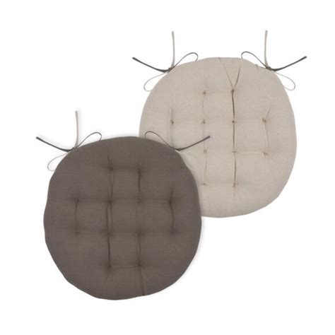 Coussin De Chaise Rond Duo Taupe D Co Textile Eminza