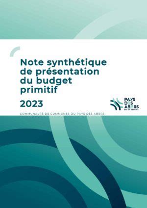 Note synthétique de présentation du budget primitif CC Pays des Abers