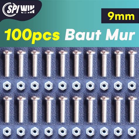 Jual BAUT 2MM MUR TAMIYA 9MM 100PCS 45BAUT 55 MUR MINI 4WD SPEED SLOOP