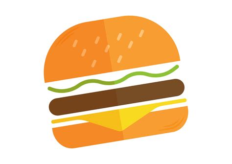 Tasty Hamburger Flat Design Icon. Burger Icon Vector 14468400 Vector ...