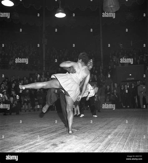 Dancing in the 1940s. Performance dancers on the dance floor at a show ...