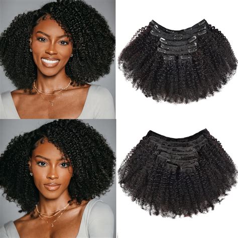 Beauty Youth Afro Kinky Curly Clip In Human Hair