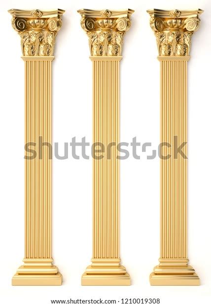 3d Rendering Golden Roman Column Decoration ภาพประกอบสตอก 1210019308