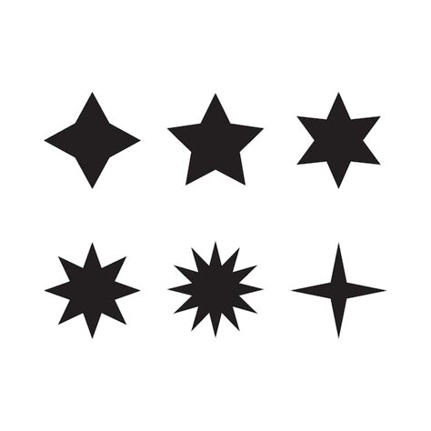 Conjunto De Formas De Estrellas Sobre Fondo Blanco Vector Premium