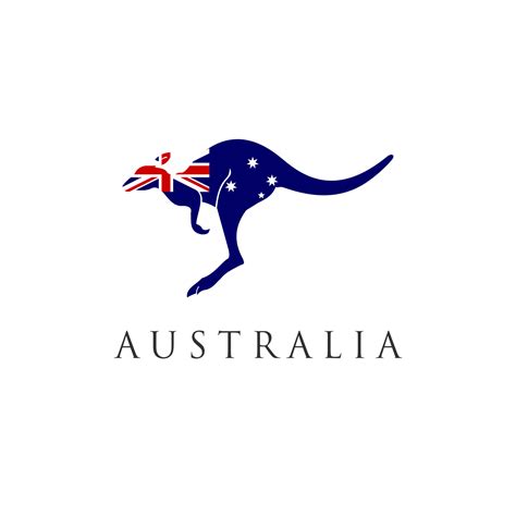 australia kangaroo logo with flag design vector illustration 7644668 ...