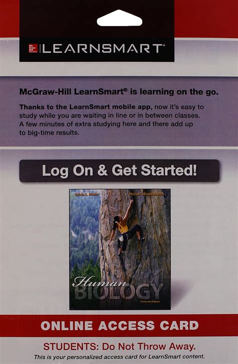 Learnsmart Standalone Access Card For Mader Human Biology E