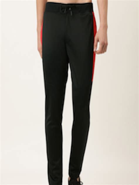 Buy Flying Machine Men Black And Red Solid Regular Fit Track Pant Track