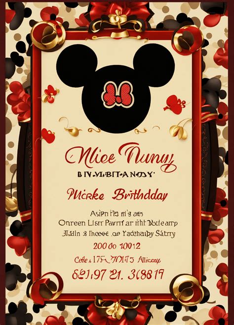 Lexica An Elegant Mickey Mouse Birthday Party Invitation Card