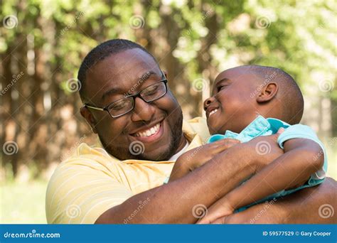 African American Father And Son Stock Image Image Of Hugging Love