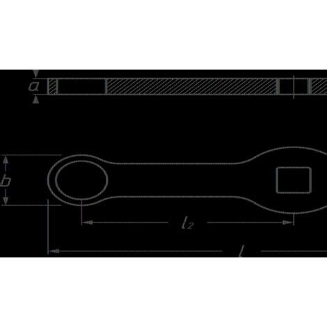 Clé polygonale à frapper profil spécial avec 2 surfaces de frappe