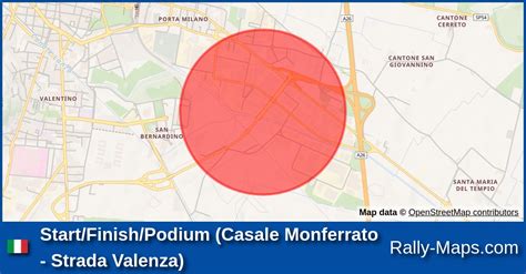 Start Finish Podium Casale Monferrato Strada Valenza Stage Map