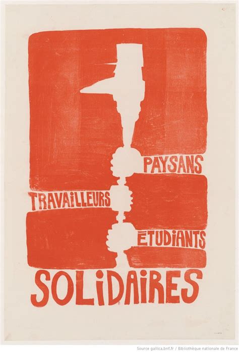 Mai 1968 Paysans Travailleurs Etudiants Solidaires Affiche