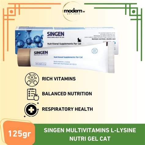 jual singen cg multivitamins  lysine nutri gel cat gr shopee