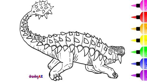 Dinosaur Coloring Pages Ankylosaurus Tracing Picture 400 309 Homemade