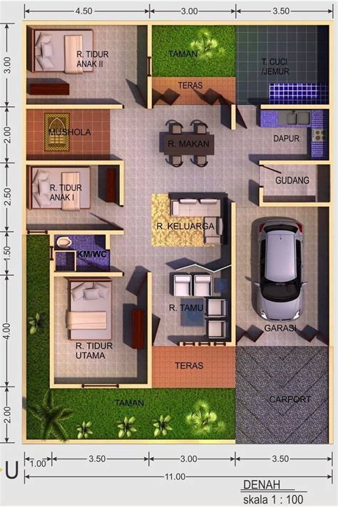 9 Desain Rumah Minimalis 3 Kamar Ukuran 7x10 Ruang Rupa Arsitek