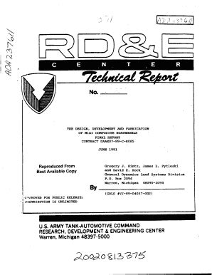 Fillable Online Dtic The Design Development And Fabrication Of M1A1