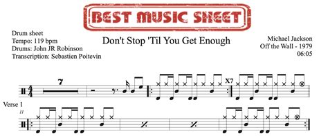 Drum Sheet Michael Jackson Don T Stop Til You Get Enough Best