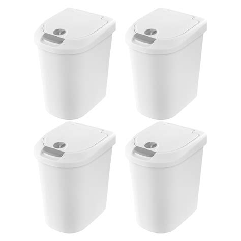 Sterilite 1099 Locking Touch Top Wastebasket Trash Can 7 3 Gallon 28 L