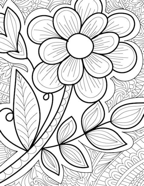 Doodle Decoratieve Mehndi Design Stijl Bloemen Kleurplaat Voor