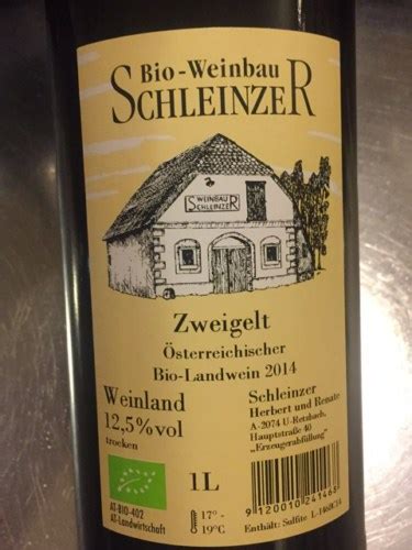 Bio Weinbau Schleinzer Zweigelt Vivino US