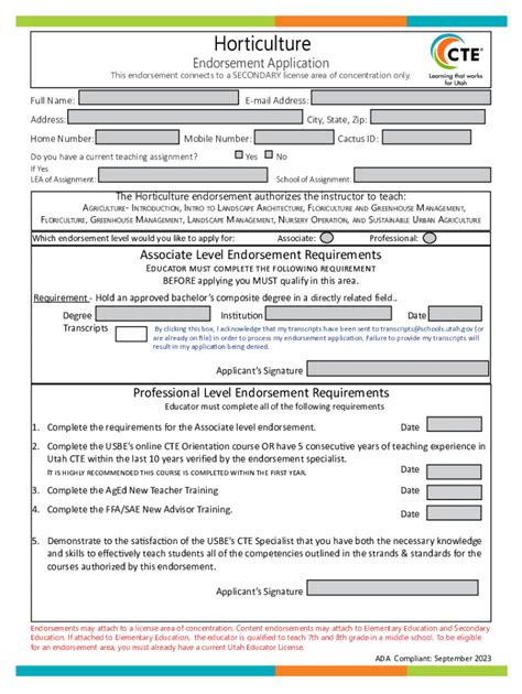 Fillable Online Horticulture Endorsement Application Fax Email Print