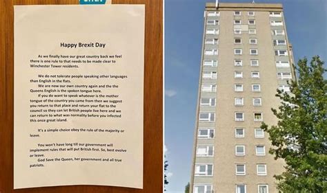 Brexit Day Poster Telling Neighbours To ‘speak English Or Leave