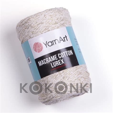 Sznurek Yarnart Macrame Cotton Lurex Mm Ecru Z Nici Z Ot