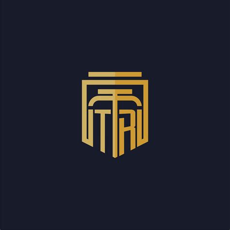 TR initial monogram logo elegant with shield style design for wall ...