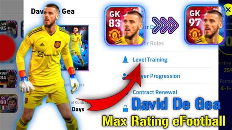 David De Gea Max Rating EFootball 23 Mobile How To Train Manchester