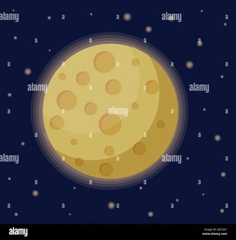 Realistic Full Moon Detailed Vector Illustration Elements Of This