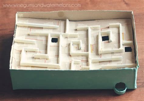 cardboad-box-marble-maze-DIY cool activity for cardboard themed party ...