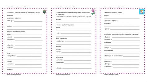 Ejercicios De Palabras Para Analizar Morfol Gicamente