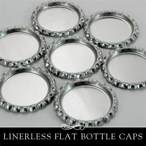 Flat Bottle Caps 100 Flattened Chrome Bottle Caps Without Etsy