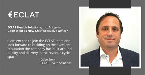 ECLAT Health Solutions Inc Brings In Gabe Stein As New Chief