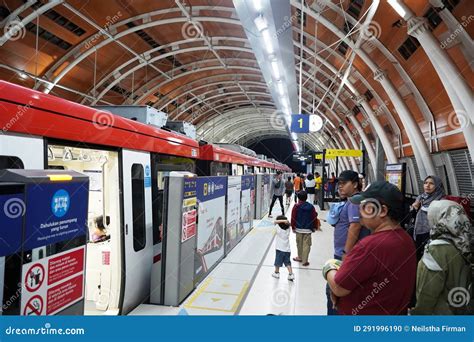 September 28, 2023. Jakarta, Indonesia. LRT Station at Night ...