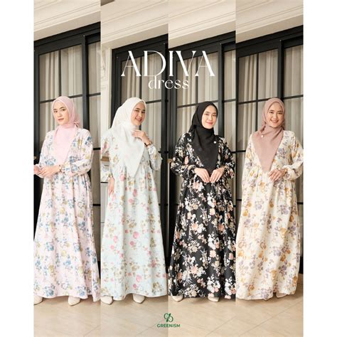 Jual Adiva Dress By Greenism Dress Only Shopee Indonesia