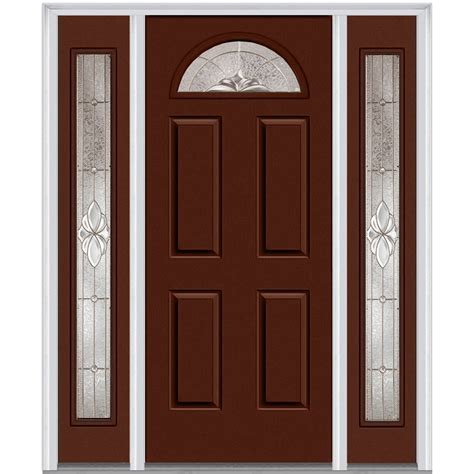 National Door Company Za L Fiberglass Smooth Redwood Left Hand In