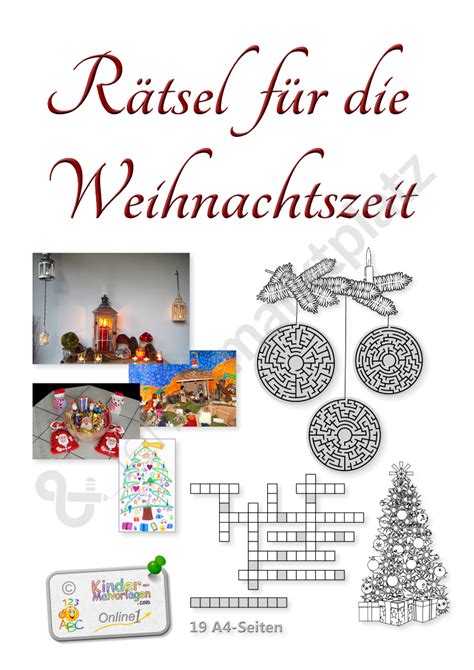 Weihnachtsrätsel 19 Rätselseiten für Advents und Weihnachtszeit