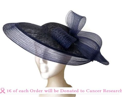 Navy Blue Wedding Hat For Woman Blue Races Hat Navy Derby Etsy