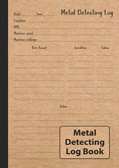 Metal Detecting Log Book Track Discovery Of Metals Coins And Other