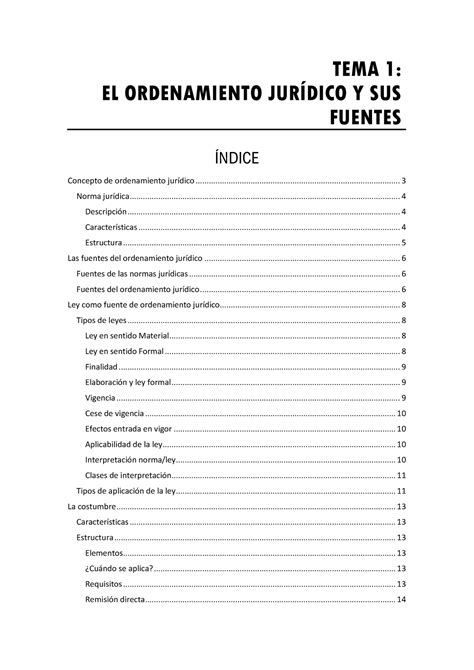 El Ordenamiento Jurídico Y Sus Fuentes Tema 1 El Ordenamiento JurÍdico Y Sus Fuentes Concepto