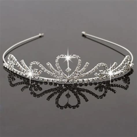 Girls Rhinestone Princess Crown Headband wedding Tiara Hair Sticks Girl ...