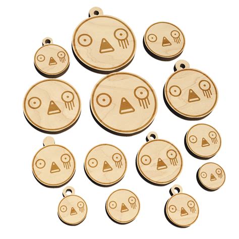 Kawaii Cute Horrified Scared Face Wood Mini Charms Shapes Diy Craft