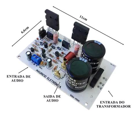 Placa Montada Amplificador 100w Rms Fonte Na Placa à venda em