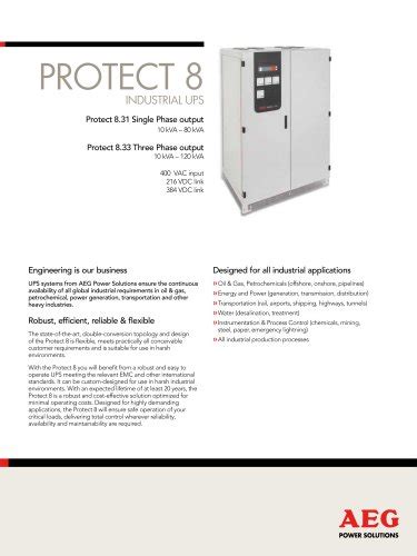 PROTECT 8 31 8 33 AEG Power Solutions PDF Catalogs Technical