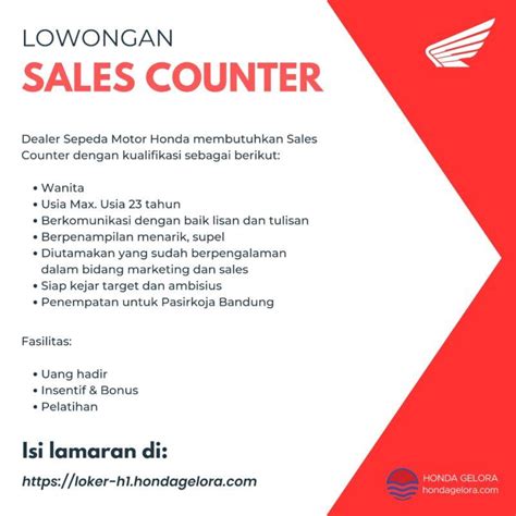 Lowongan Kerja Sales Counter Di Pt Gelora Fajar Perkasa Lokerbandung Id