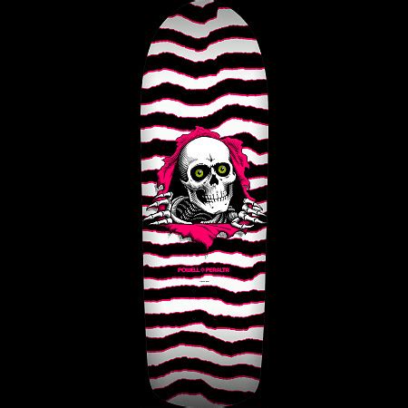 Powell Peralta Old School Ripper Skateboard Deck White/Pink - 9.89 x 31 ...