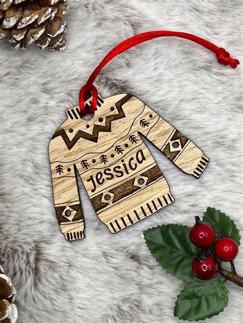 Personalised Christmas Jumper Bauble For Christmas Tree Hanging