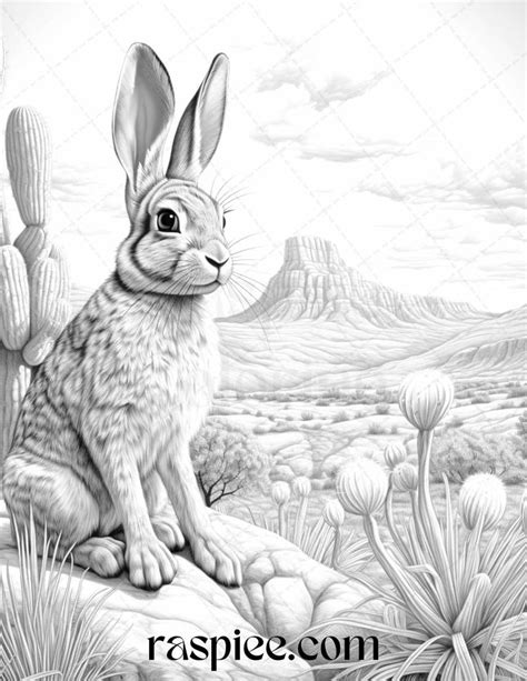 43 Desert Animals Grayscale Coloring Pages Printable For Adults Pdf F