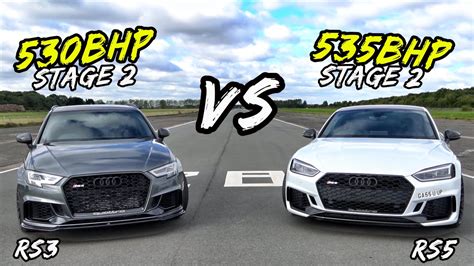 Stage 2 530bhp Audi Rs3 Vs Stage 2 535bhp Audi Rs5 Og Battles Youtube